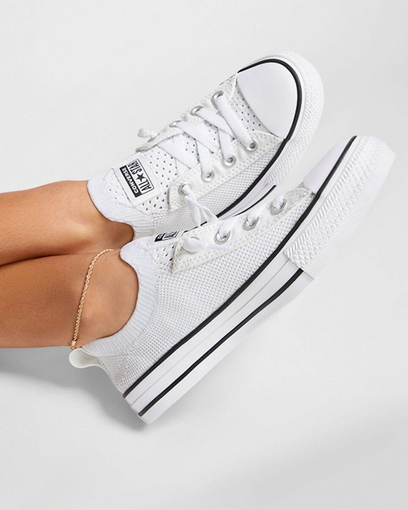 Converse Chuck Taylor All Star Shoreline Knit Slip Fehér Fekete Fehér | 215MFWSOY