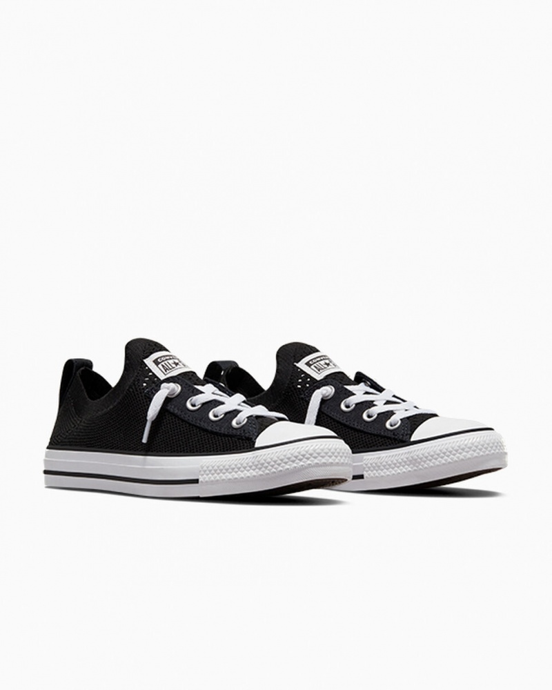 Converse Chuck Taylor All Star Shoreline Knit Slip Fekete Fehér Fekete | 104WDBIVC