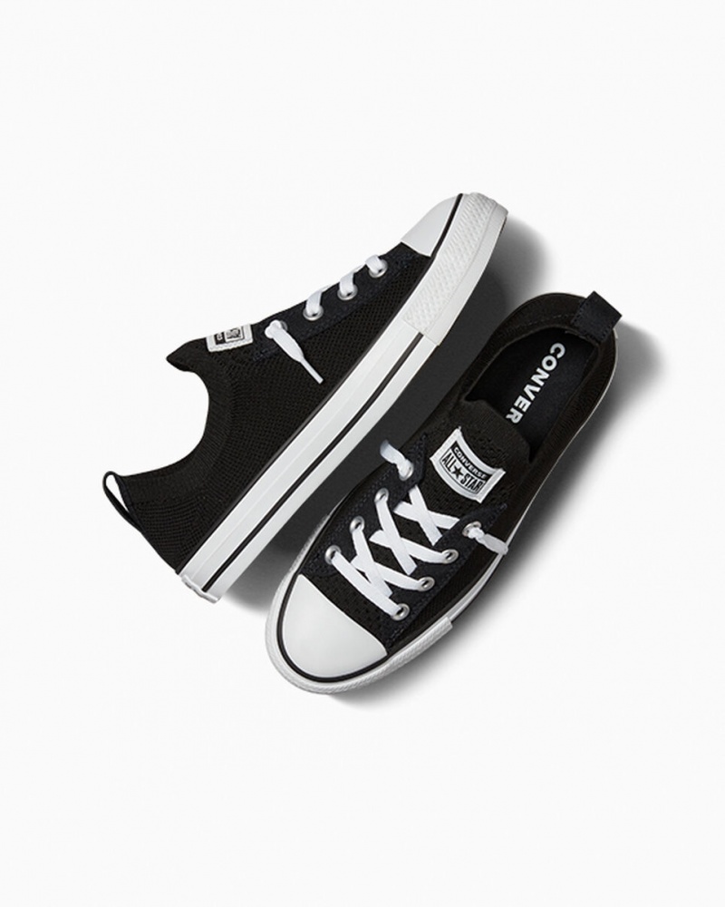 Converse Chuck Taylor All Star Shoreline Knit Slip Fekete Fehér Fekete | 104WDBIVC