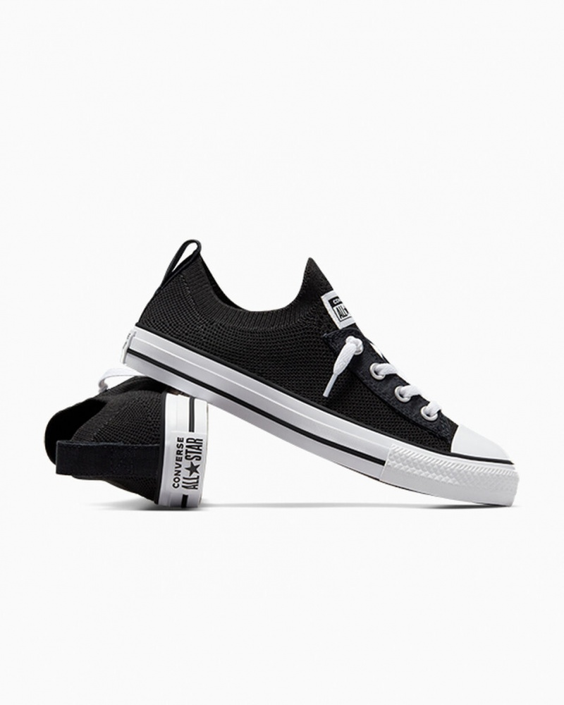 Converse Chuck Taylor All Star Shoreline Knit Slip Fekete Fehér Fekete | 104WDBIVC