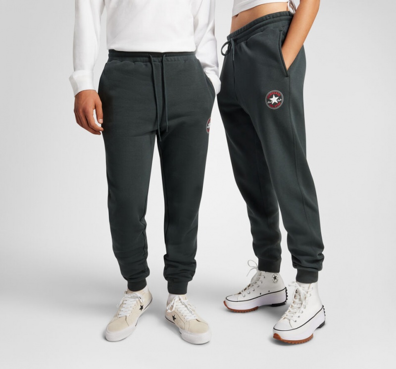 Converse Converse Go-To All Star Patch Standard-Fit Fleece Sweatpants Zöld | 764FZYBCW