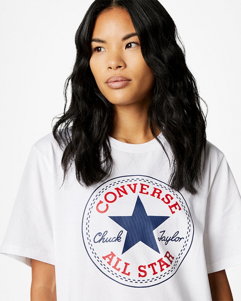 Converse Converse Go-To All Star Patch Standard-Fit T-Shirt Fehér | 270TMDAKC