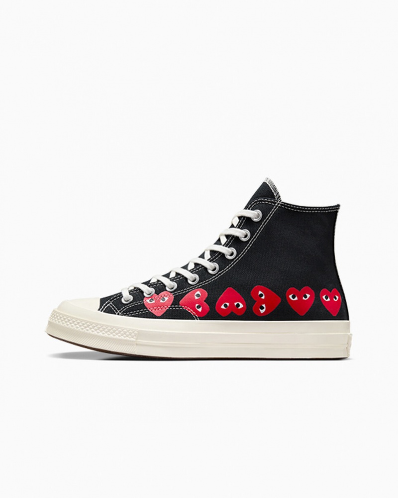 Converse Converse x Comme des Garçons PLAY Chuck 70 Multi Heart Fekete Piros | 047VCBUKI