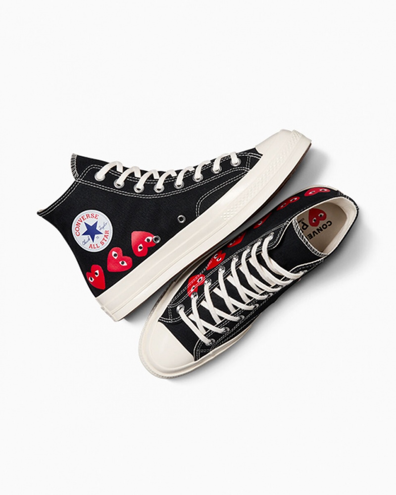 Converse Converse x Comme des Garçons PLAY Chuck 70 Multi Heart Fekete Piros | 047VCBUKI