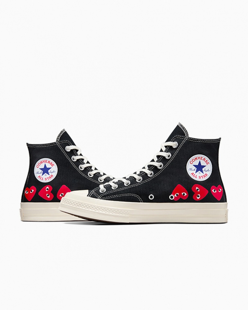 Converse Converse x Comme des Garçons PLAY Chuck 70 Multi Heart Fekete Piros | 047VCBUKI