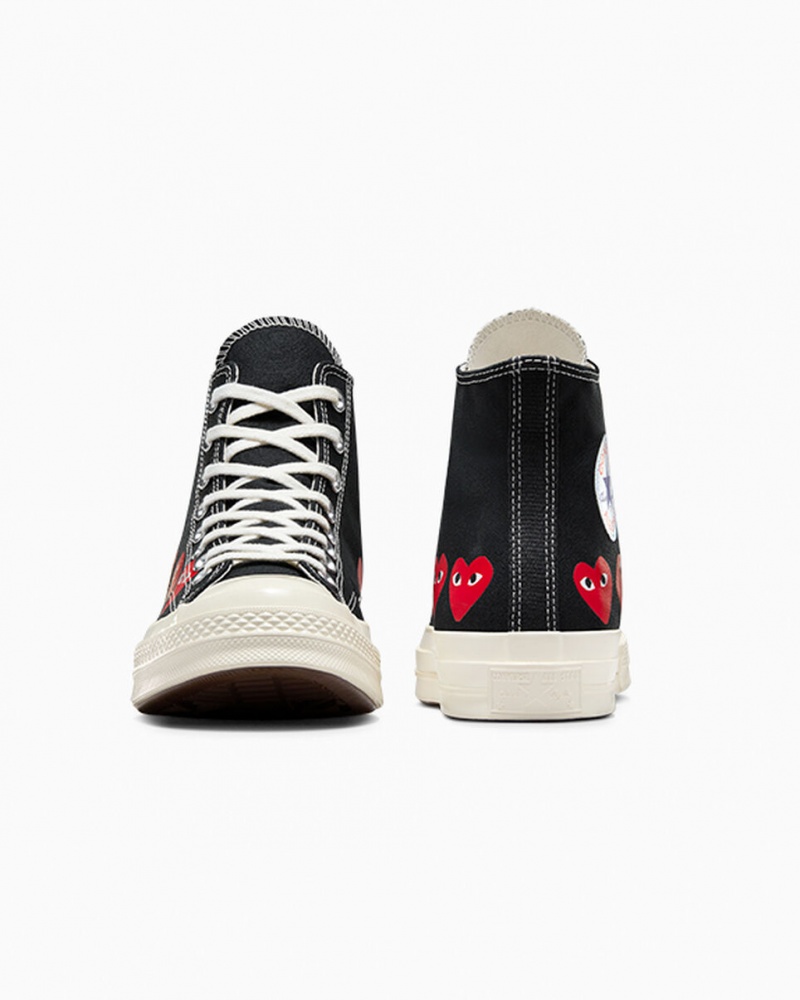 Converse Converse x Comme des Garçons PLAY Chuck 70 Multi Heart Fekete Piros | 047VCBUKI