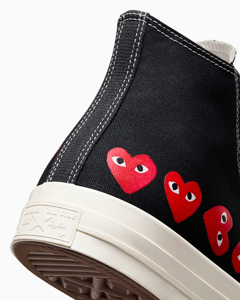 Converse Converse x Comme des Garçons PLAY Chuck 70 Multi Heart Fekete Piros | 047VCBUKI