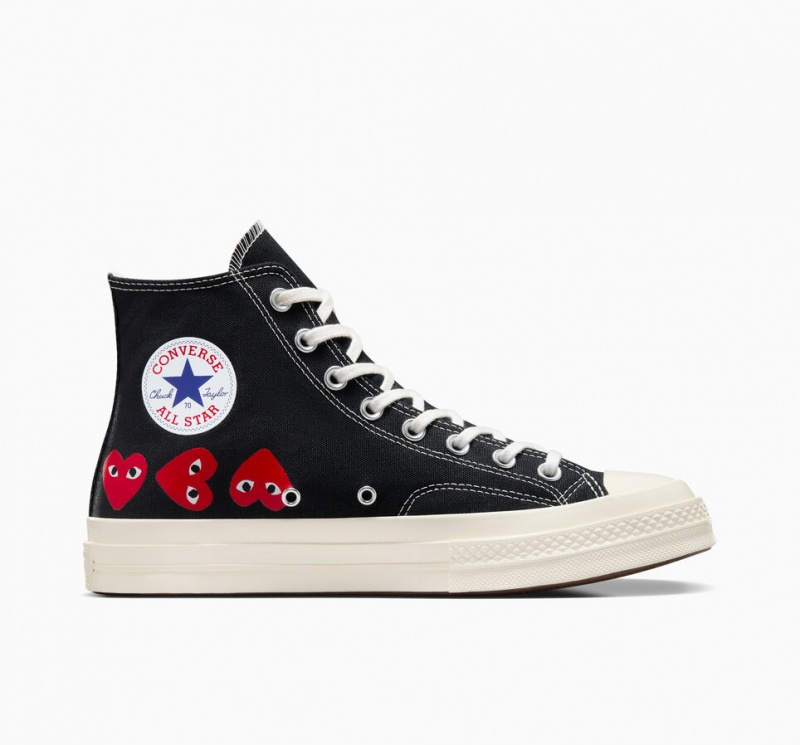 Converse Converse x Comme des Garçons PLAY Chuck 70 Multi Heart Fekete Piros | 047VCBUKI