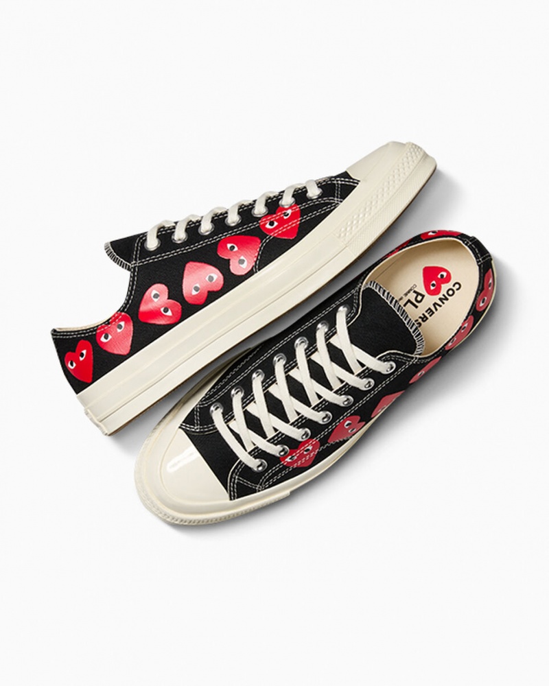 Converse Converse x Comme des Garçons PLAY Chuck 70 Multi Heart Fekete Piros | 602GSAWMI