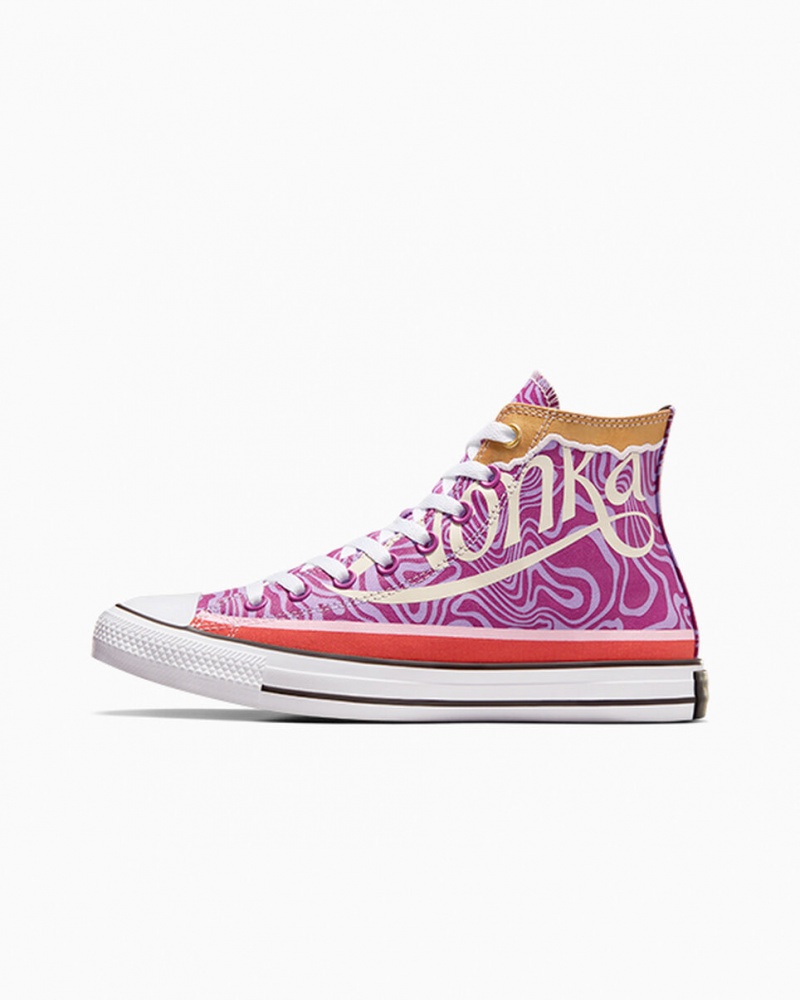 Converse Converse x Wonka Chuck Taylor All Star Swirl Lila Fehér Fekete | 429BFHRJE