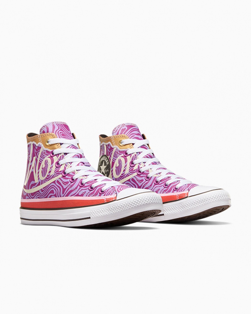 Converse Converse x Wonka Chuck Taylor All Star Swirl Lila Fehér Fekete | 429BFHRJE