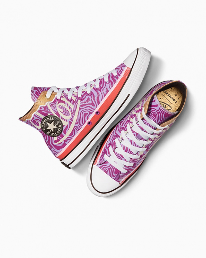 Converse Converse x Wonka Chuck Taylor All Star Swirl Lila Fehér Fekete | 429BFHRJE