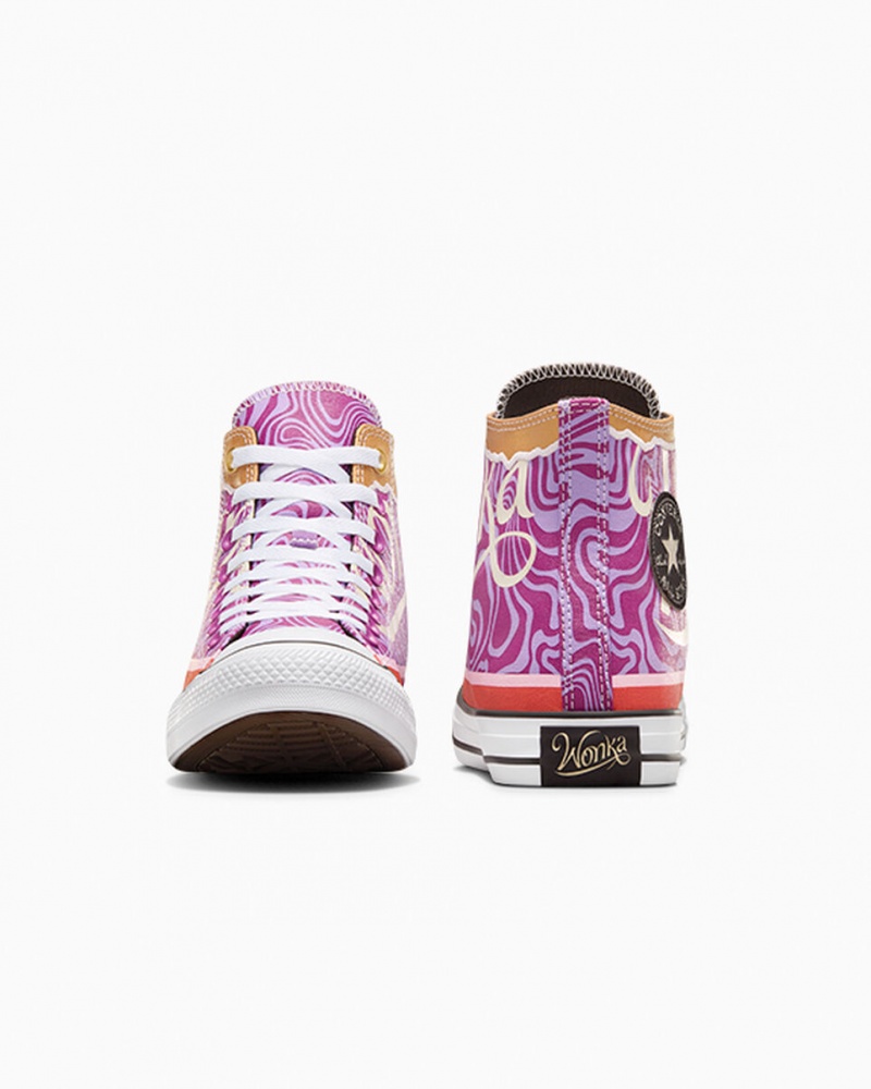 Converse Converse x Wonka Chuck Taylor All Star Swirl Lila Fehér Fekete | 041JKHXZW