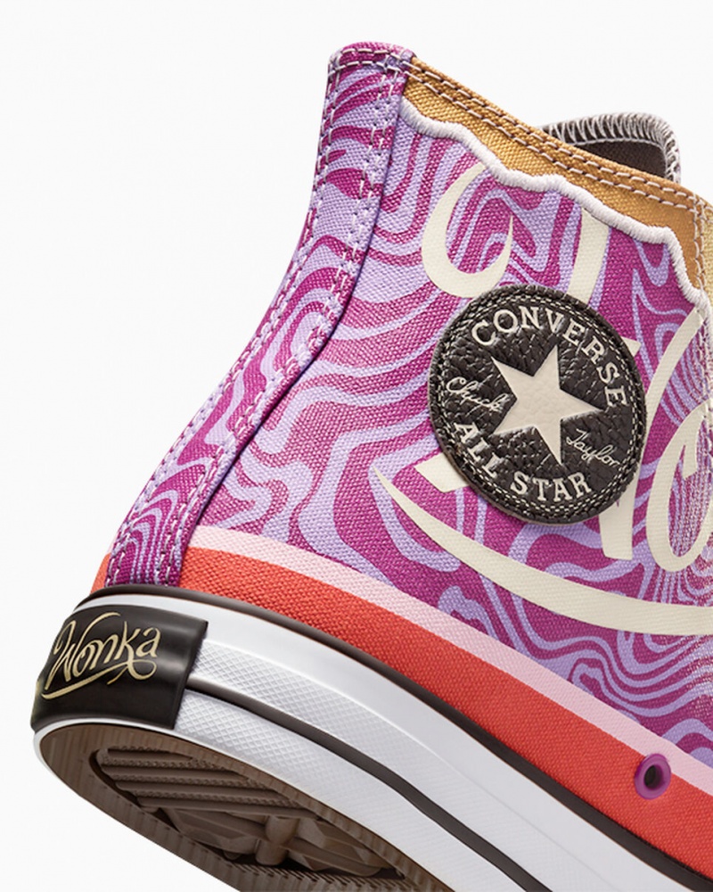 Converse Converse x Wonka Chuck Taylor All Star Swirl Lila Fehér Fekete | 041JKHXZW