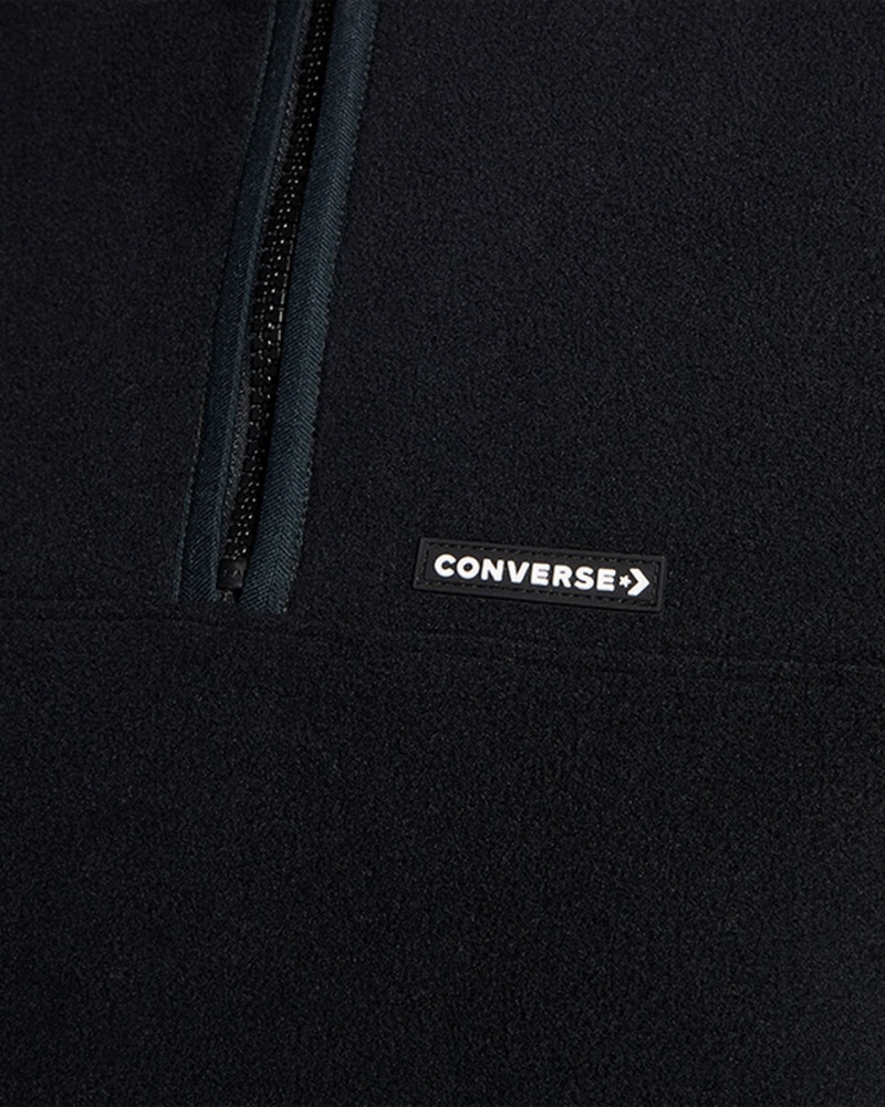 Converse Counter Climate Polar Fleece Half-Zip Popover Fekete | 138OVRJTY