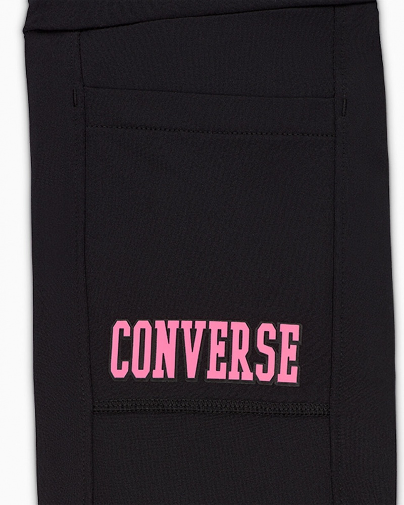 Converse High Rise Flare Leggings Fekete | 258LMBQZI