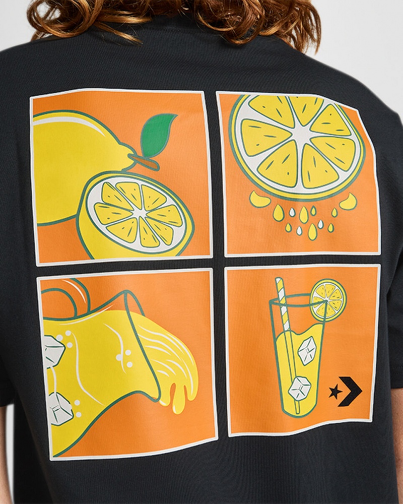 Converse How-To Lemonade T-Shirt Fekete | 657PTVZWD