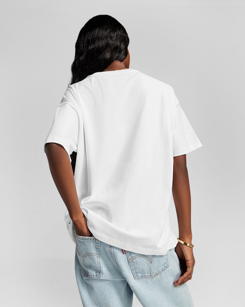 Converse Oversized Wordmark T-Shirt Fehér | 029BOJFWN