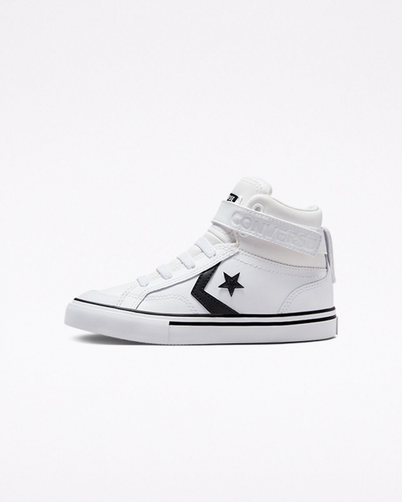 Converse Pro Blaze Pántos Bőr Fehér Fekete Fehér | 068MFBDJQ