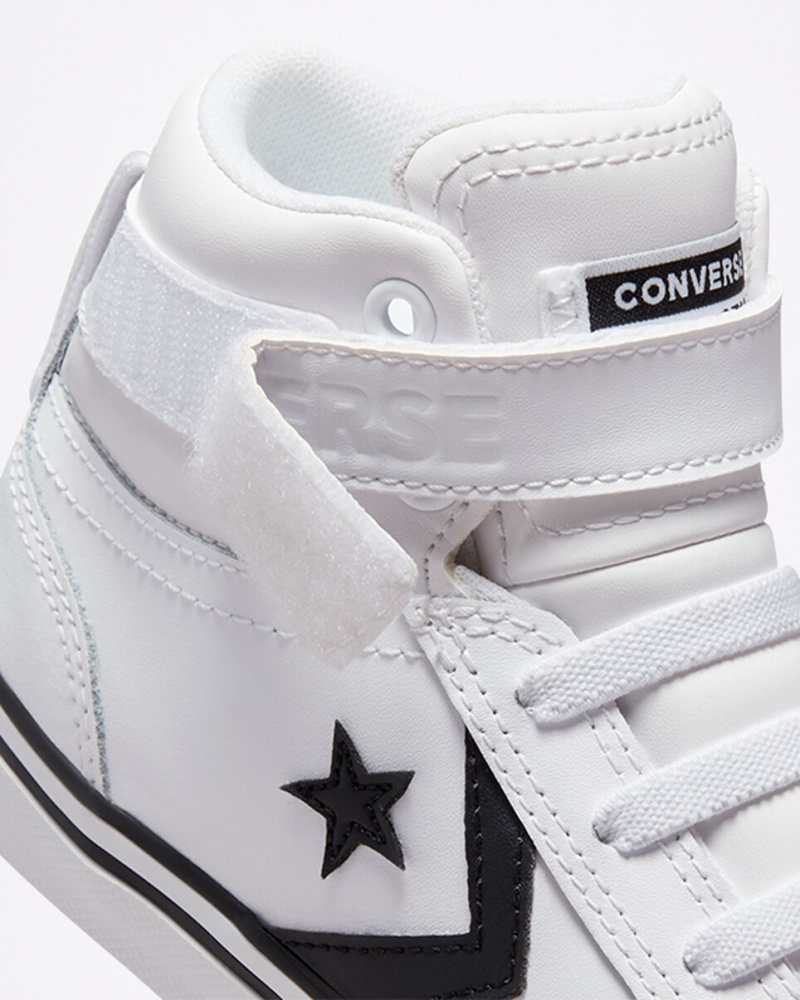 Converse Pro Blaze Pántos Bőr Fehér Fekete Fehér | 068MFBDJQ