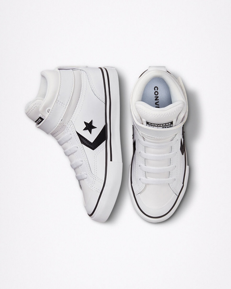 Converse Pro Blaze Pántos Bőr Fehér Fekete Fehér | 068MFBDJQ