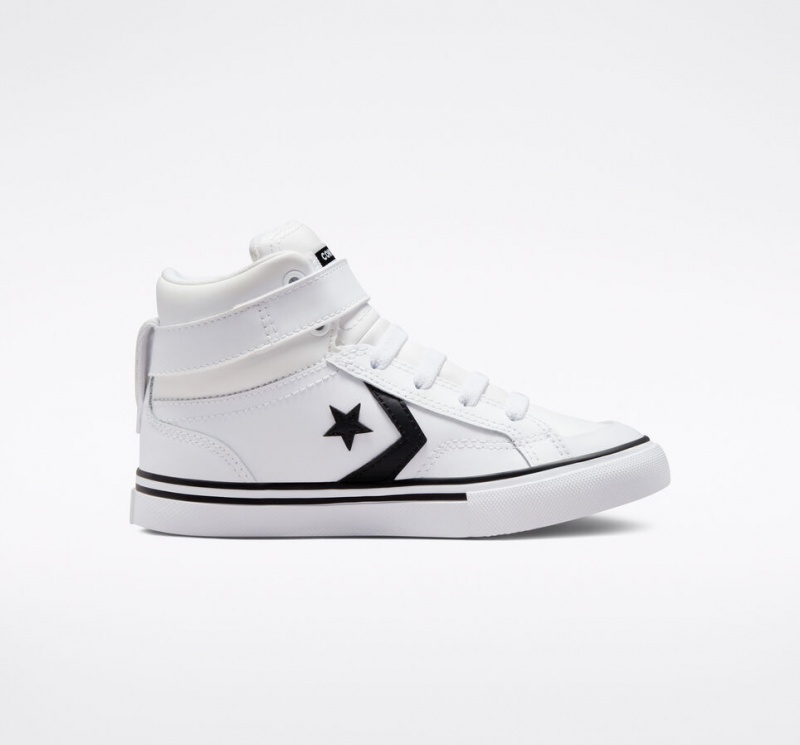 Converse Pro Blaze Pántos Bőr Fehér Fekete Fehér | 591KBUQGY