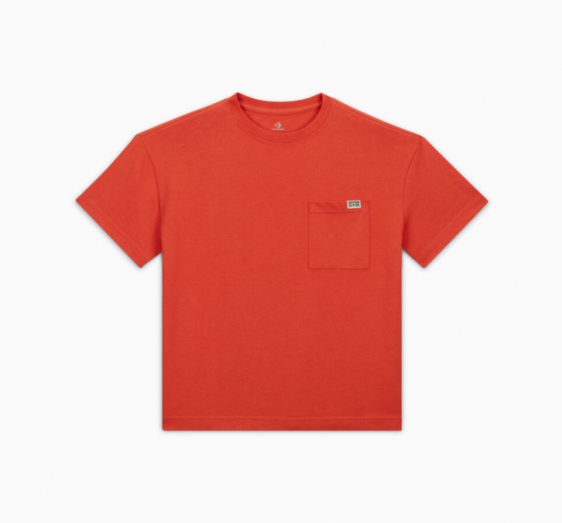 Converse Relaxed Chest Pocket T-Shirt Nomadic Rust | 362UZSMOL