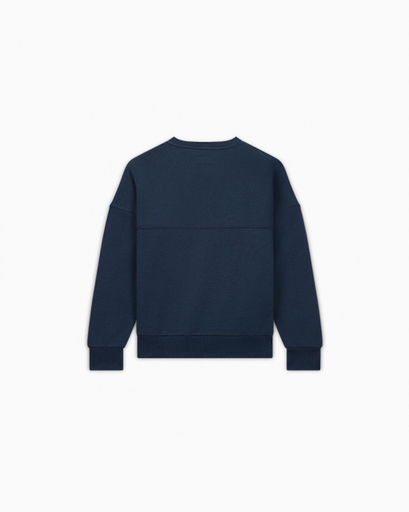 Converse Relaxed Fleece Crew Sötétkék | 840GLZTUM