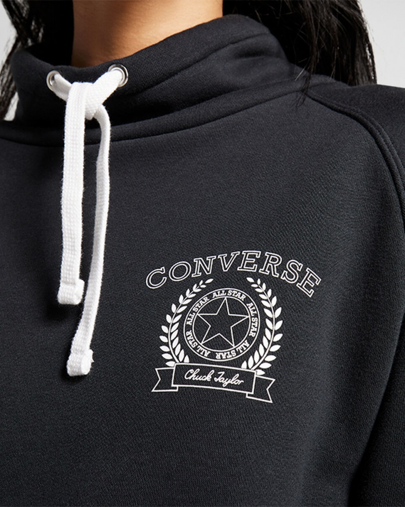 Converse Retro Chuck Taylor Mock Neck Pullover Fekete | 163OMVPUN