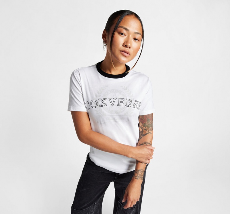 Converse Retro Chuck Taylor T-Shirt Fehér | 680SWERNA