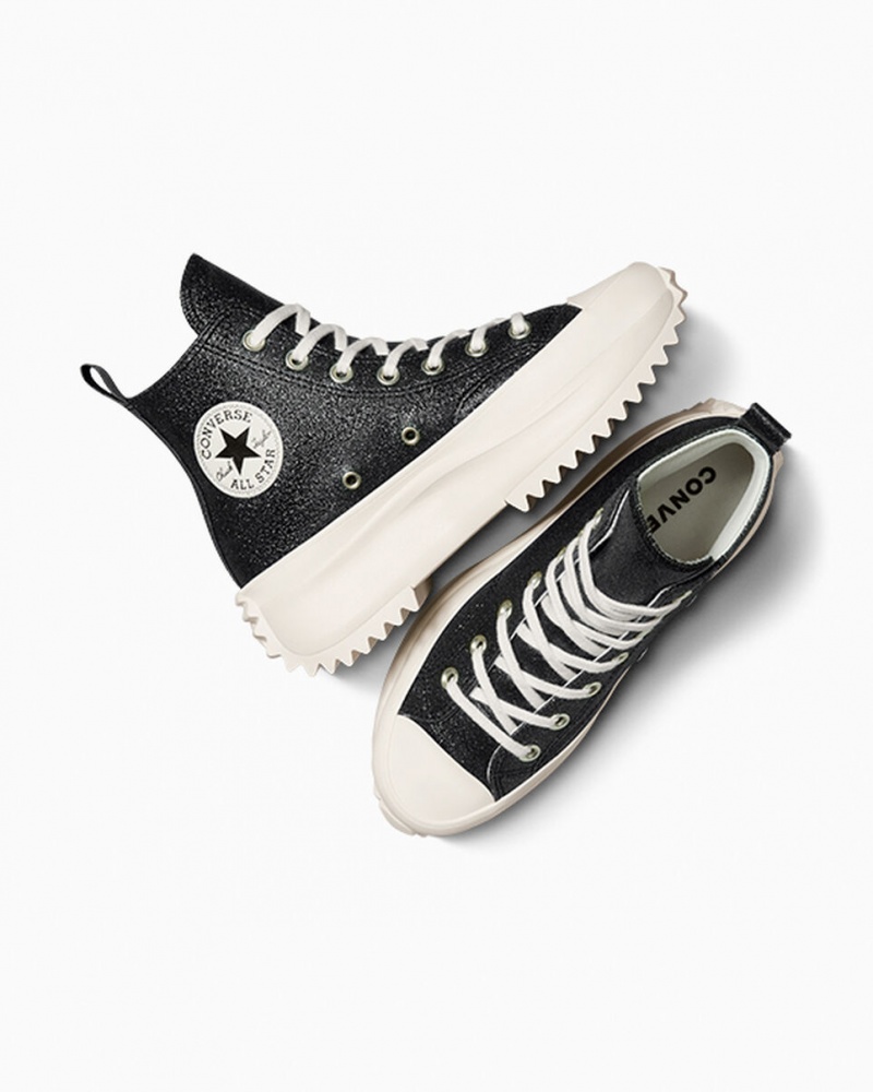 Converse Run Star Hike Platform Glitter Fekete | 514KGOMDN