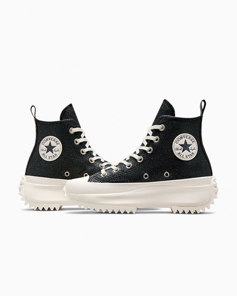 Converse Run Star Hike Platform Glitter Fekete | 514KGOMDN