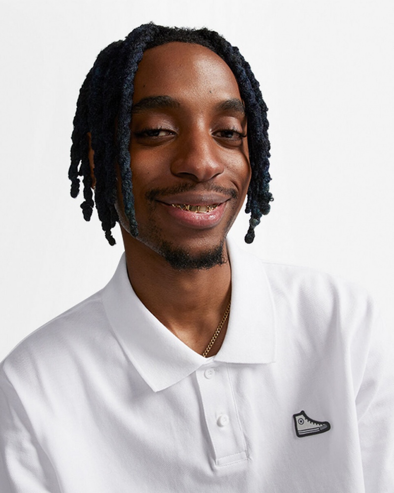 Converse Shoe Patch Polo Shirt Fehér | 814RBKZNS