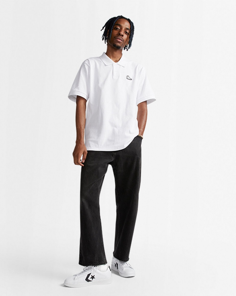 Converse Shoe Patch Polo Shirt Fehér | 814RBKZNS