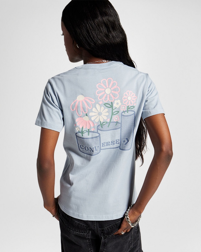 Converse Spring Blooms T-Shirt Szürke | 127ISEXRW