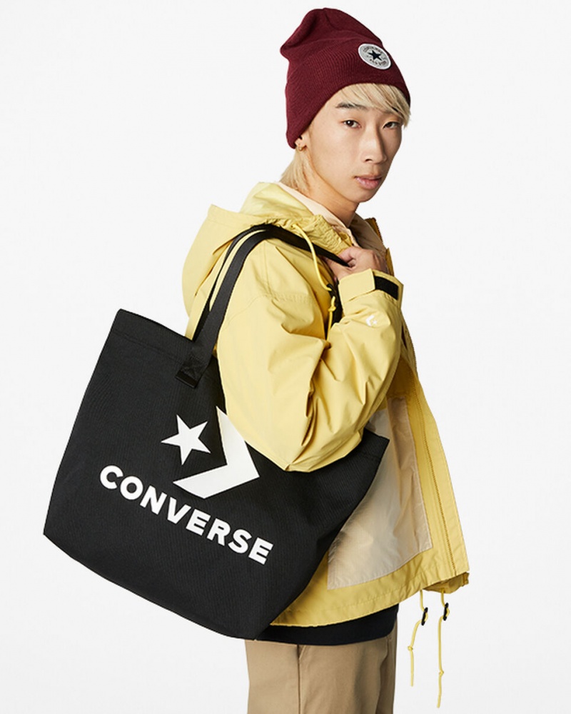 Converse Star Chevron Tote Fekete Fehér | 619EQKYCG