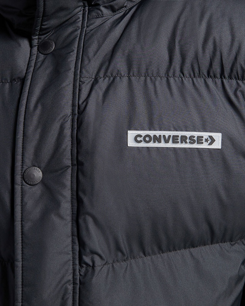 Converse Super Puffer Párnázott Jacket Fekete | 268PKORMS